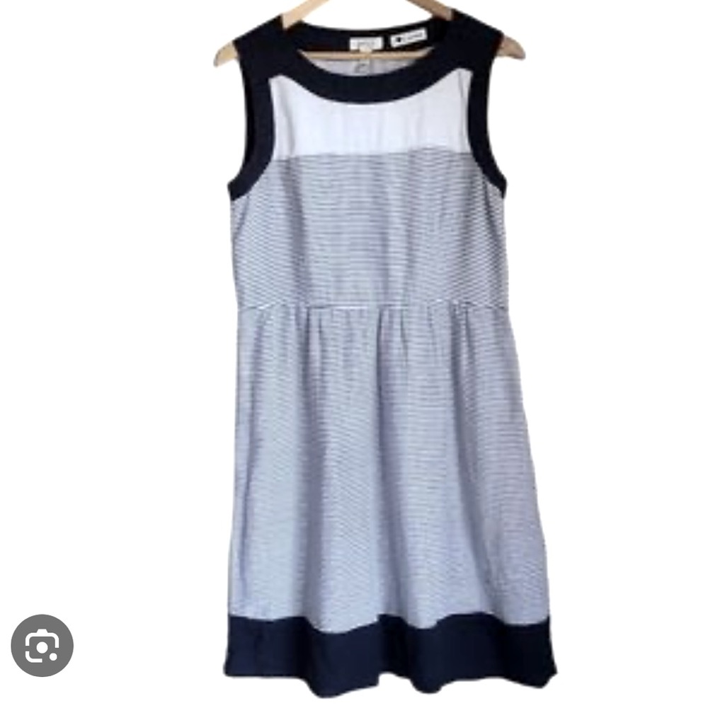 Malvin Sleeveless Striped Dress - Navy and White